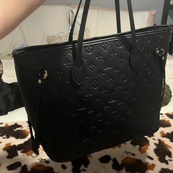 Black Embossed monogram Tote - Picture 4 of 6